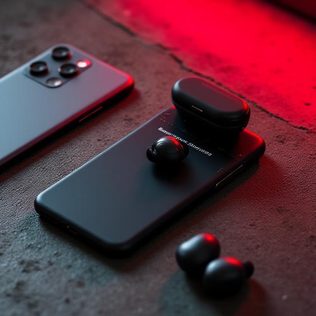 High-end consumer electronics on a minimalist industrial surface