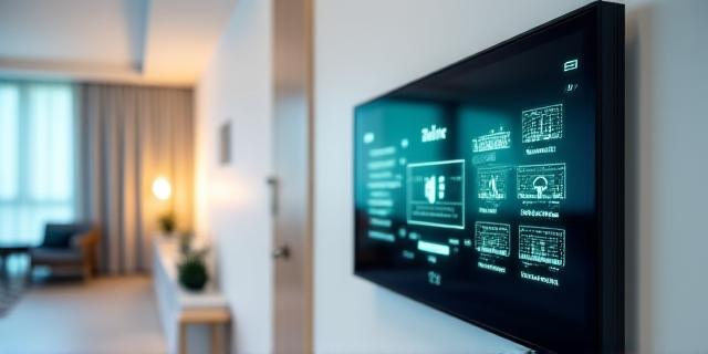 Sleek smart home interface on a modular wall setup